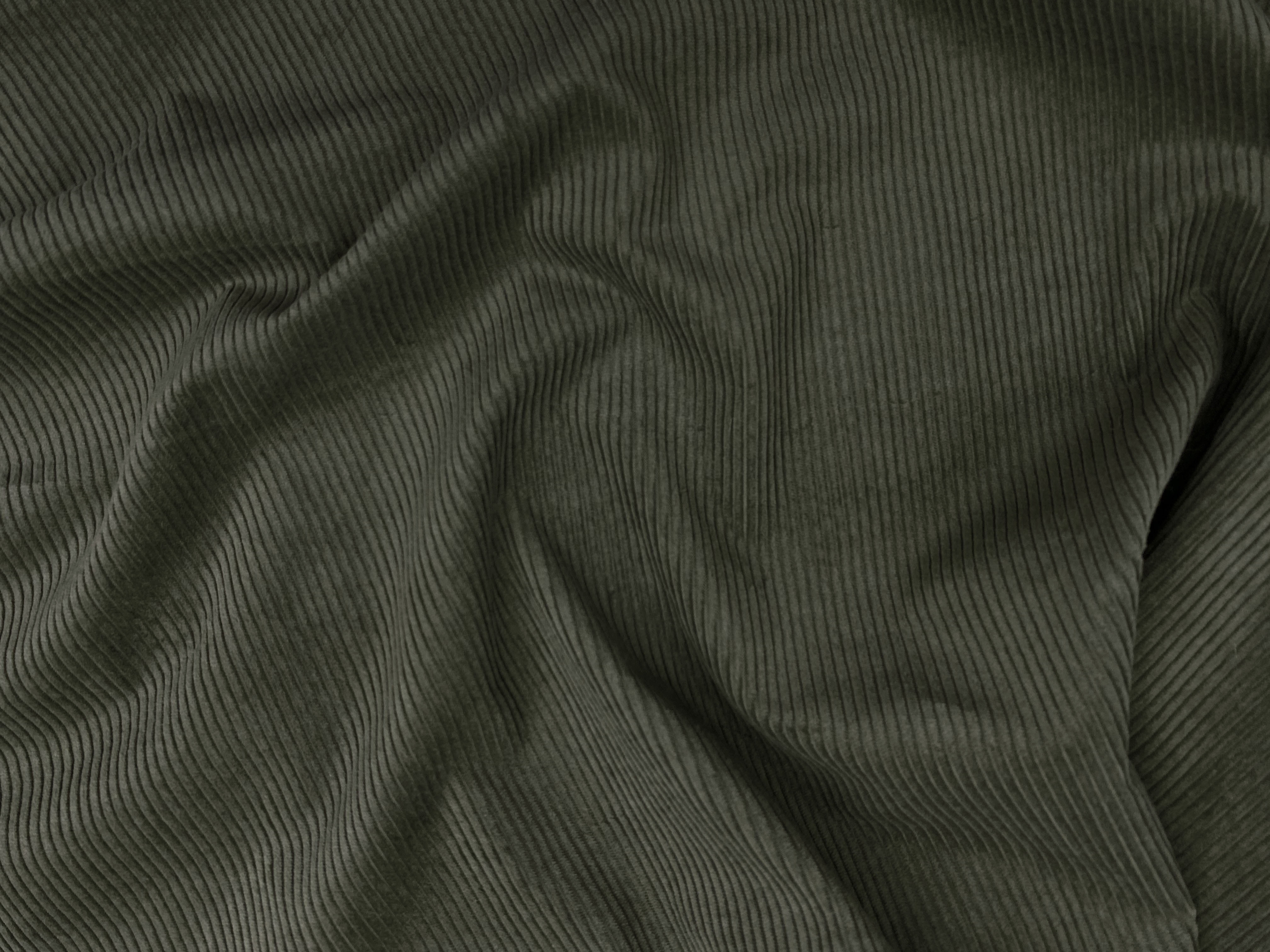 Ткань Вельвет зелено-серого цвета однотонная 06576 3