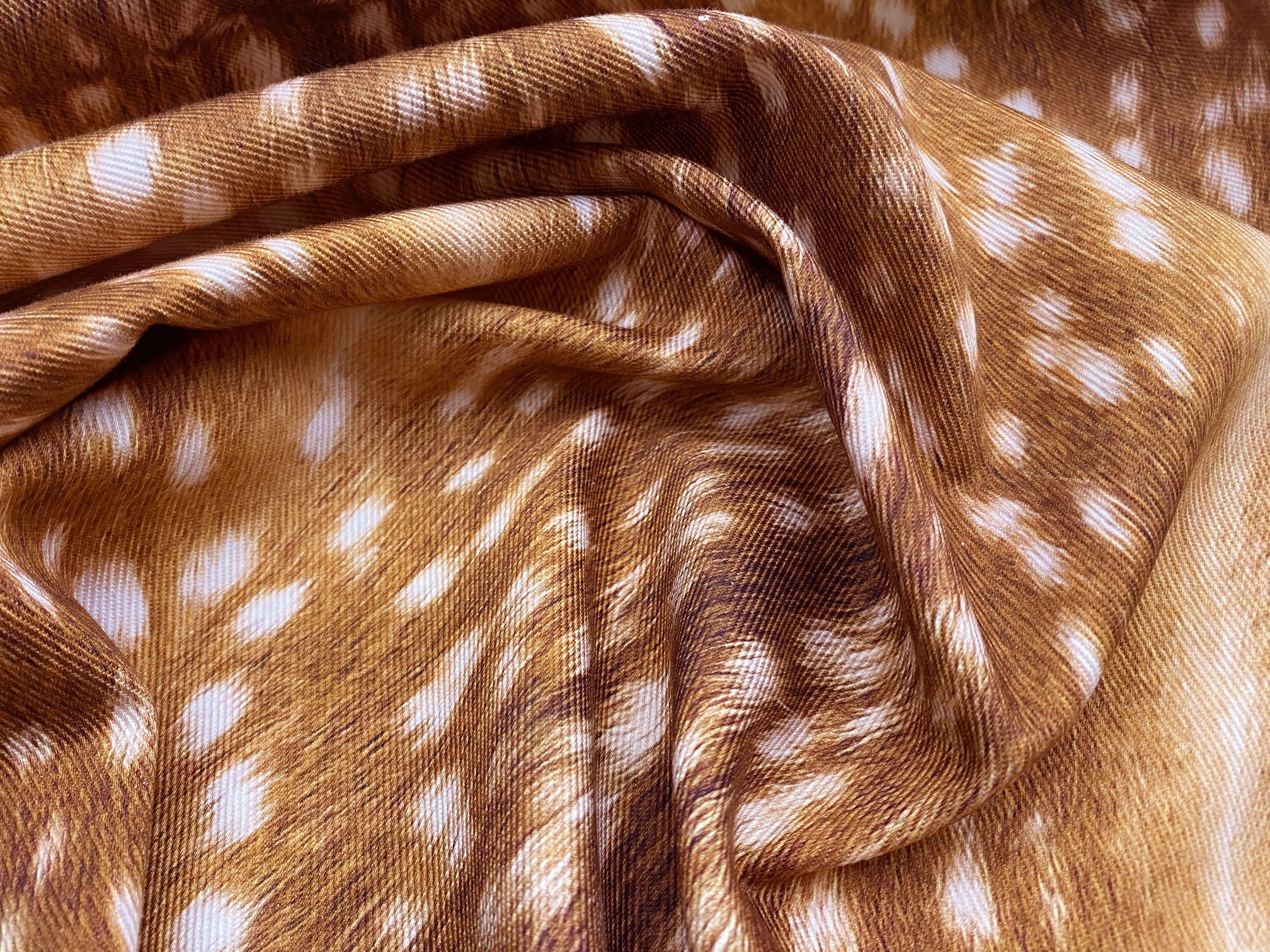 Ткань Джинса рыжего цвета с анималистическим принтом 12709 3