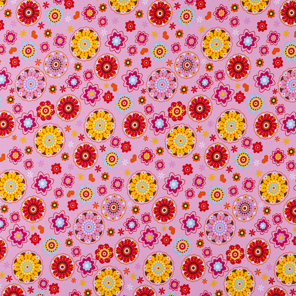 Ткань Трикотаж - Цветочки, сердечки 1 1